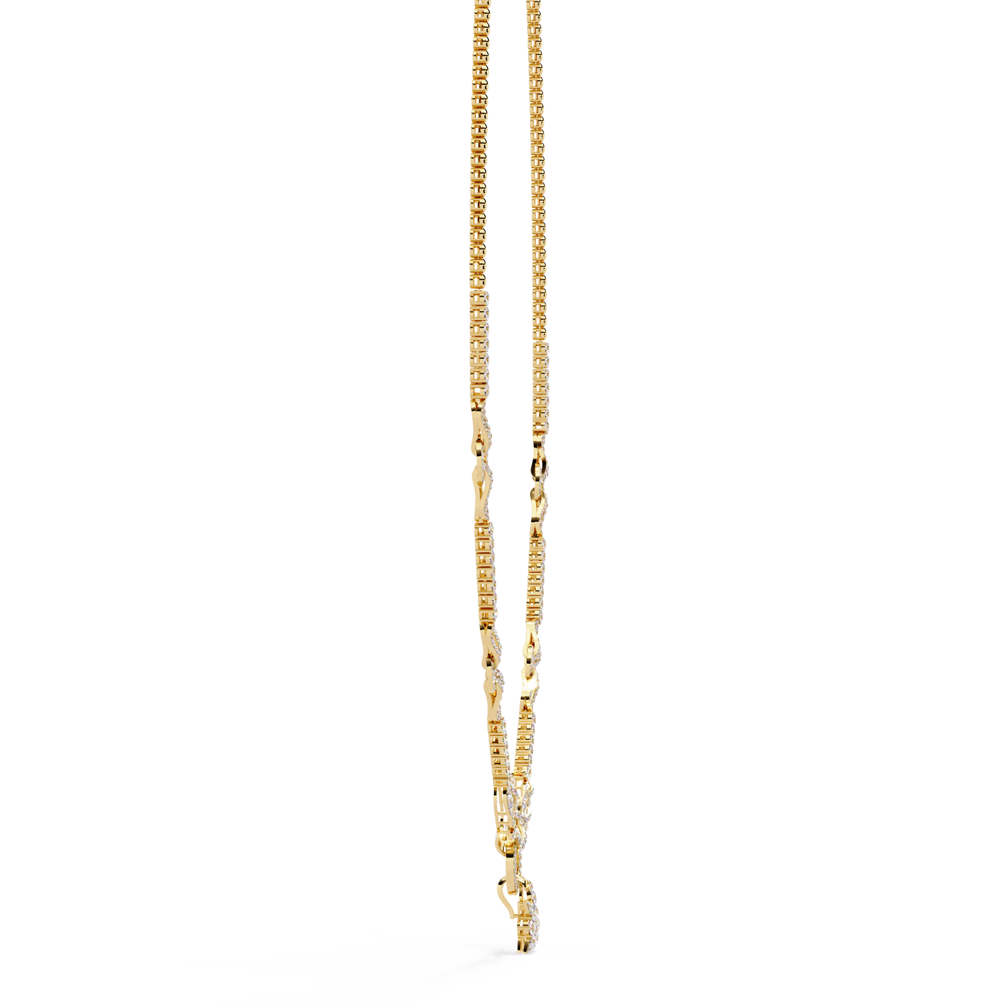 Solitairekart 5.74ct Linked Circle and Floral Natural Diamond Necklace-HI Color, VS-SI Clarity
